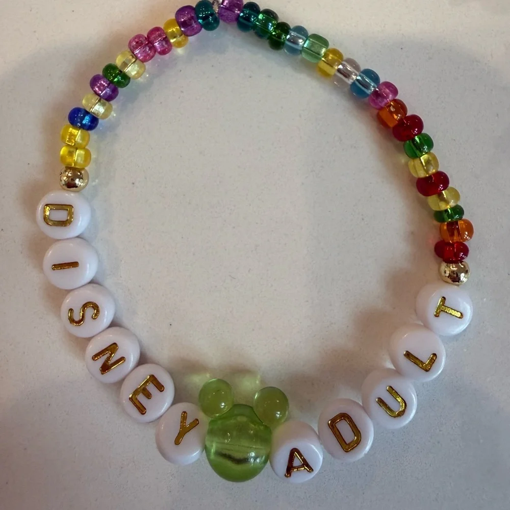 Disney Adult Handmade Beaded Bracelet 6.5 inches Disney Vacation Friendship